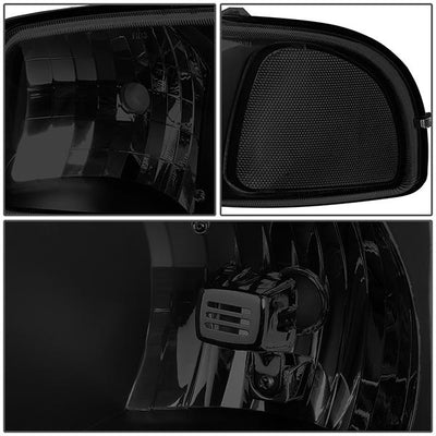99-07 GMC Sierra Yukon XL Headlights - Tinted Housing - Smoked Lens - Smoked Lens - Pair - HL-OH-SIE994P-BK-SM-CL1 - 3