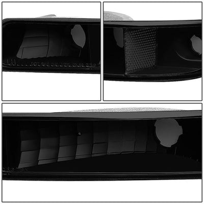 99-07 GMC Sierra Yukon XL Headlights - Tinted Housing - Smoked Lens - Smoked Lens - Pair - HL-OH-SIE994P-BK-SM-CL1 - 4