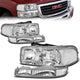 99-07 GMC Sierra 1500 2500 3500 Yukon Headlights - Chrome Housing - Plug-n-Play - Pair