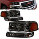 99-07 GMC Sierra 1500 2500 3500 Yukon Headlights - Smoked Housing - Amber Corner - Plug-n-Play - Pair