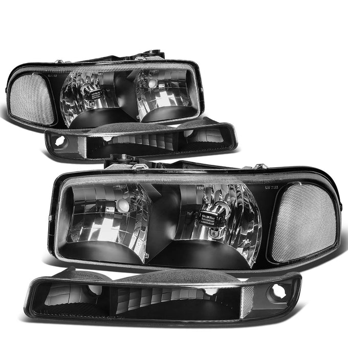 D-Motoring - Headlights - Black Housing - Plug-n-Play - Pair - GMC Sierra 1500(HD) / 2500(HD) / 3500HD / Yukon / Sierra C3 - 1
