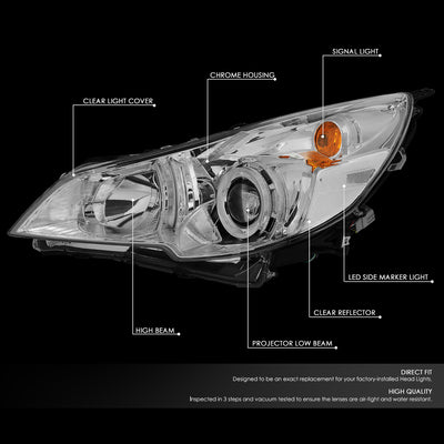 D-Motoring - 10-14 Outback/LegacyHeadlights - LED - Chrome Housing - Clear Lens - Clear Corner - Plug-n-Play - Pair - 2