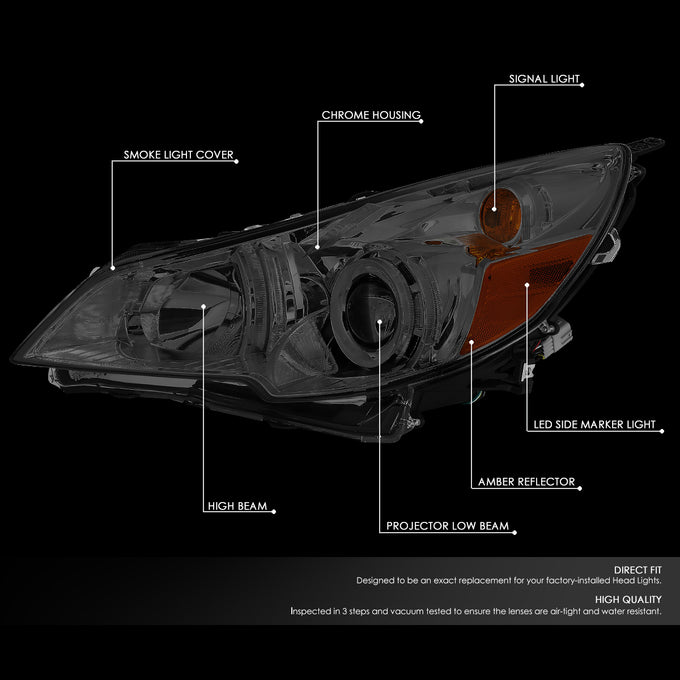 D-Motoring - 10-14 Outback/LegacyHeadlights - LED - Smoked Housing - Smoked Lens - Amber Corner - Plug-n-Play - Pair - 2