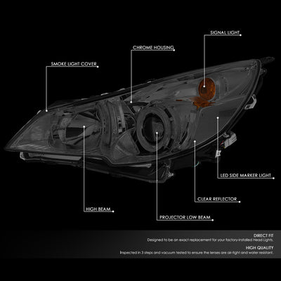 D-Motoring - 10-14 Outback/LegacyHeadlights - LED - Smoked Housing - Smoked Lens - Clear Corner - Plug-n-Play - Pair - 2