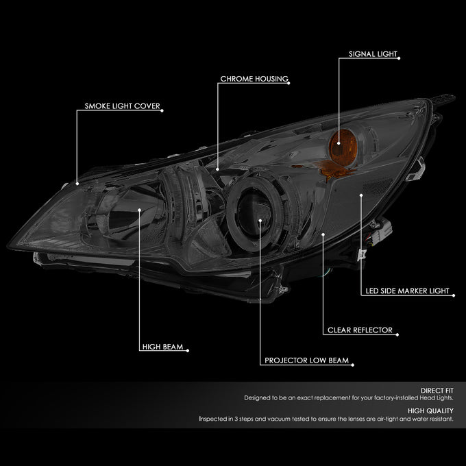 D-Motoring - 10-14 Outback/LegacyHeadlights - LED - Smoked Housing - Smoked Lens - Clear Corner - Plug-n-Play - Pair - 2