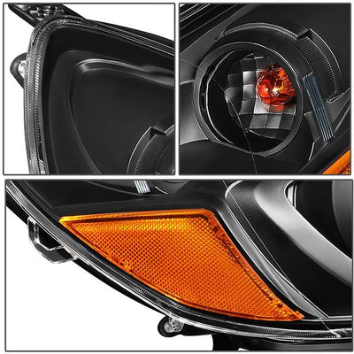 D-Motoring - 10-14 Outback LegacyHeadlights - Black Housing - Clear Lens - Amber Corner - Projector - Plug-n-Play - Pair - 4
