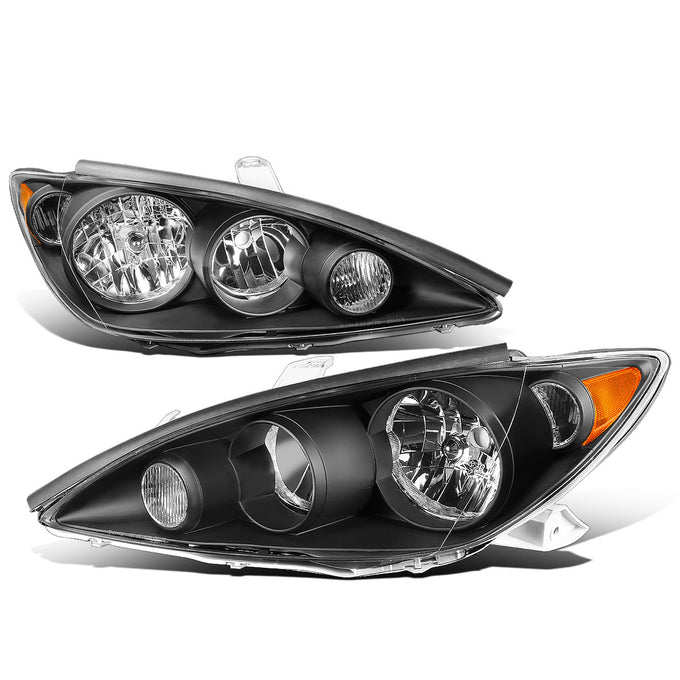 D-Motoring - Headlights - Black Housing - Amber Corner - Plug-n-Play - Pair - 05-06 Toyota Camry - 1