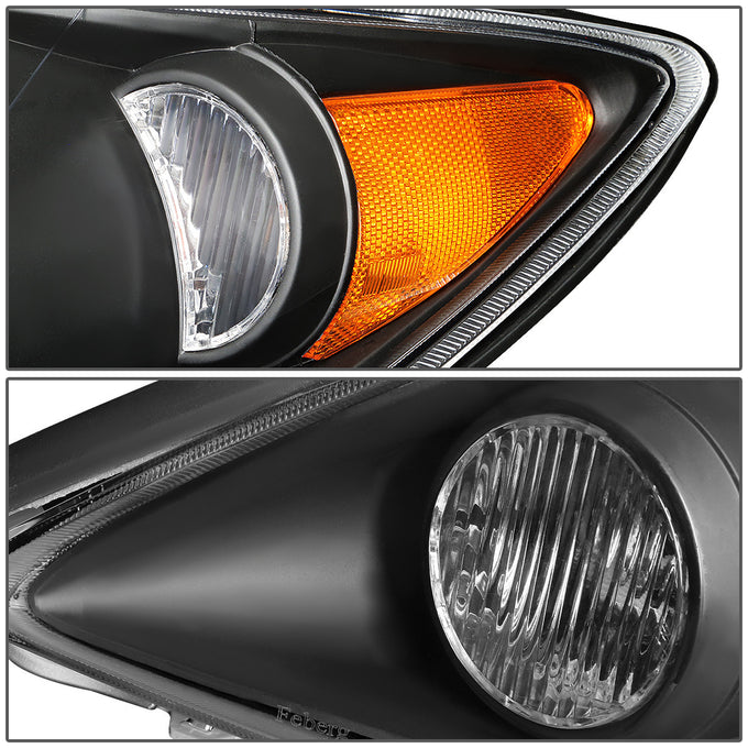 D-Motoring - Headlights - Black Housing - Amber Corner - Plug-n-Play - Pair - 05-06 Toyota Camry - 3