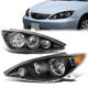 05-06 Toyota Camry Headlights - Black Housing - Amber Corner - Plug-n-Play - Pair