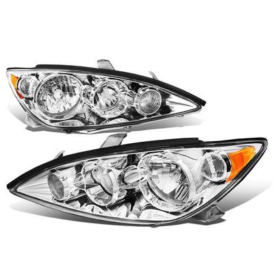 D-Motoring - Headlights - Chrome Housing - Amber Corner - Plug-n-Play - Pair - 05-06 Toyota Camry - 1