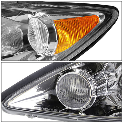 D-Motoring - Headlights - Chrome Housing - Amber Corner - Plug-n-Play - Pair - 05-06 Toyota Camry - 3