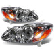 D-Motoring - Headlights - Chrome Housing - Amber Corner - Plug-n-Play - Pair - 03-08 Toyota Corolla - 1