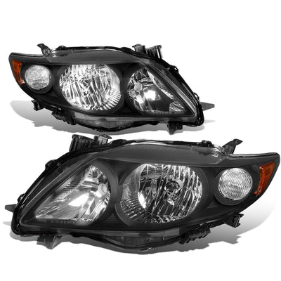 D-Motoring - Headlights - Black Housing - Amber Corner - Plug-n-Play - Pair - 09-10 Toyota Corolla - 1