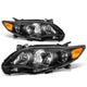 D-Motoring - Headlights - Black Housing - Amber Corner - Plug-n-Play - Pair - 11-13 Toyota Corolla Sedan - 1