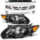 11-13 Toyota Corolla Headlights - Black Housing - Amber Corner - Plug-n-Play - Pair