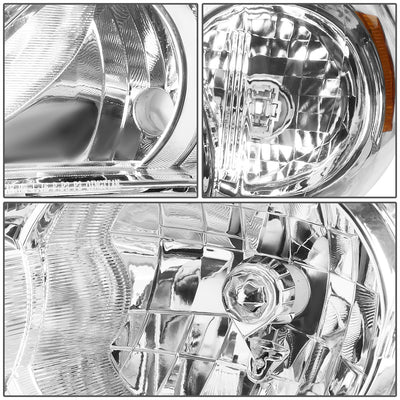D-Motoring - Headlights - Chrome Housing - Amber Corner - Plug-n-Play - Pair - 11-13 Toyota Corolla Sedan - 2