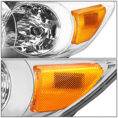 D-Motoring - Headlights - Chrome Housing - Amber Corner - Plug-n-Play - Pair - 11-13 Toyota Corolla Sedan - 3
