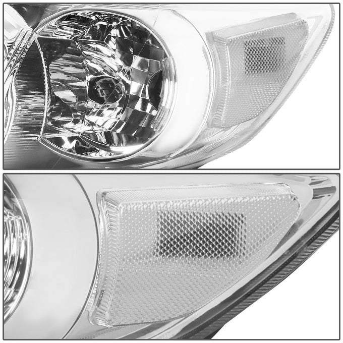 D-Motoring - Headlights - Chrome Housing - Plug-n-Play - Pair - 11-13 Toyota Corolla Sedan - 3