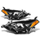 D-Motoring - Headlights - Black Housing - Amber Corner - Projector - Plug-n-Play - Pair - 14-16 Toyota Corolla Sedan - 1