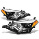 D-Motoring - Headlights - Chrome Housing - Amber Corner - Projector - Plug-n-Play - Pair - 14-16 Toyota Corolla Sedan - 1