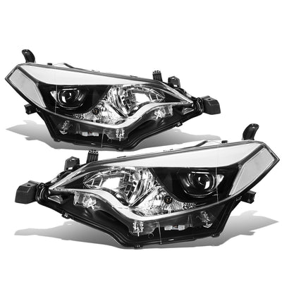 D-Motoring - Headlights - Chrome Housing - Projector - Plug-n-Play - Pair - 14-16 Toyota Corolla Sedan - 1