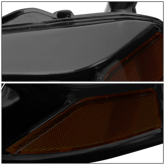 D-Motoring - Headlights - Smoked Lens - Amber Corner - Projector - Plug-n-Play - Pair - 14-16 Toyota Corolla Sedan - 3