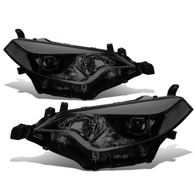 D-Motoring - Headlights - Projector - Smoked Lens - Clear Corner - Plug-n-Play - Pair - 14-16 Toyota Corolla Sedan - 1
