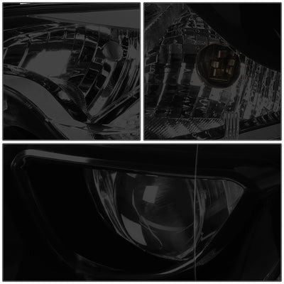 D-Motoring - Headlights - Projector - Smoked Lens - Clear Corner - Plug-n-Play - Pair - 14-16 Toyota Corolla Sedan - 2