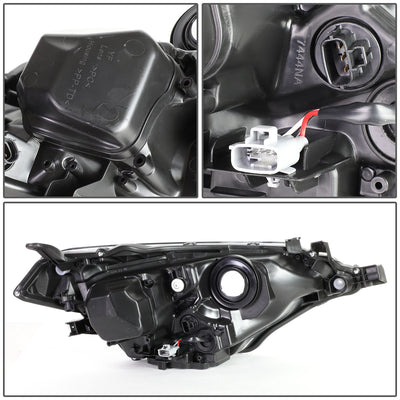 D-Motoring - Headlights - Projector - Smoked Lens - Clear Corner - Plug-n-Play - Pair - 14-16 Toyota Corolla Sedan - 4
