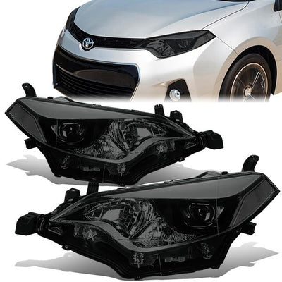 14-16 Toyota Corolla Headlights - Smoked Housing - Projector - Plug-n-Play - Pair