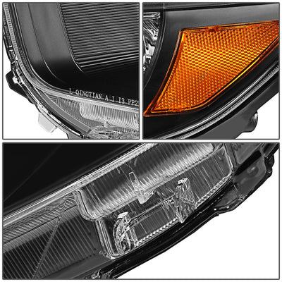 D-Motoring - 08-10 Toyota Highlander  Headlights - Black Housing - Amber Corner - Plug-n-Play - Pair - 3