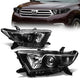 11-13 Toyota Highlander Headlights - Black Housing - Projector - Plug-n-Play - Pair