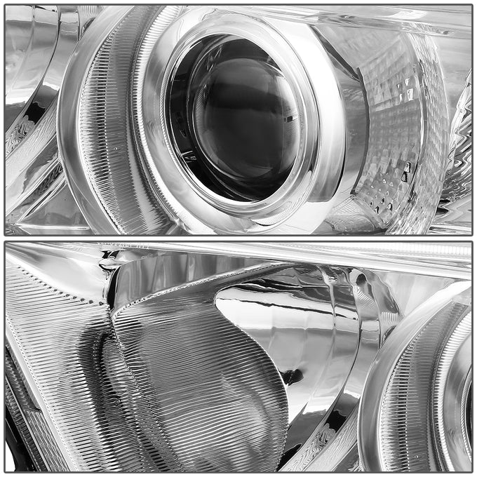 D-Motoring - Headlights - Chrome Housing - Amber Corner - Projector - Plug-n-Play - Pair - 11-13 Toyota Highlander - 2