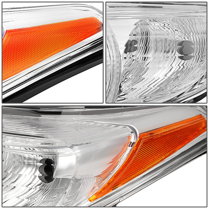 D-Motoring - Headlights - Chrome Housing - Amber Corner - Projector - Plug-n-Play - Pair - 11-13 Toyota Highlander - 3