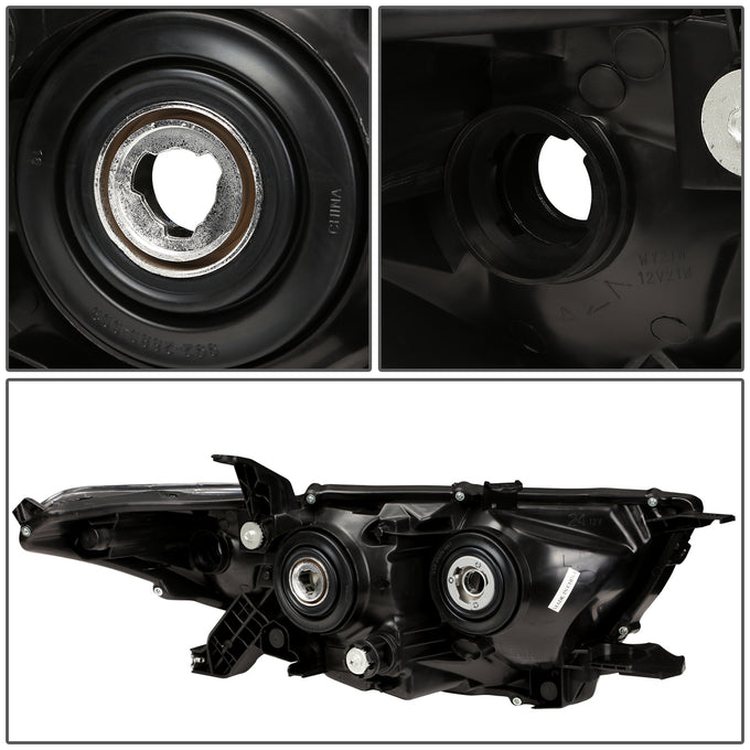 D-Motoring - Headlights - Chrome Housing - Amber Corner - Projector - Plug-n-Play - Pair - 11-13 Toyota Highlander - 4