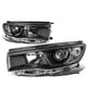 D-Motoring - Headlights - Black Housing - Clear Corner - Projector - Plug-n-Play - Pair - 14-16 Toyota Highlander - 1