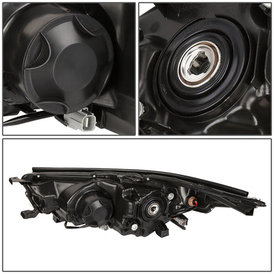 D-Motoring - Headlights - Smoked Lens - Clear Corner - Projector - Plug-n-Play - Pair - 14-16 Toyota Highlander - 4