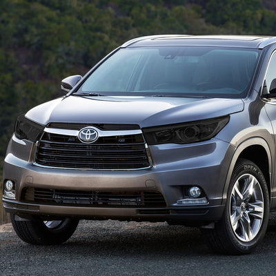 D-Motoring - Headlights - Smoked Lens - Clear Corner - Projector - Plug-n-Play - Pair - 14-16 Toyota Highlander - 5