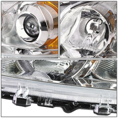 D-Motoring - Headlights - Chrome Housing - Amber Corner - Projector - Plug-n-Play - Pair - 09-12 Toyota Rav4 - 2