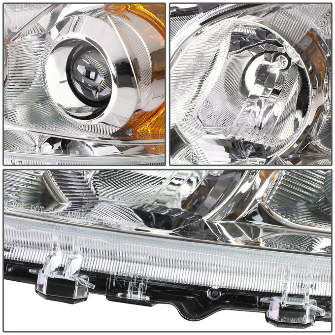 D-Motoring - Headlights - Chrome Housing - Amber Corner - Projector - Plug-n-Play - Pair - 09-12 Toyota Rav4 - 2