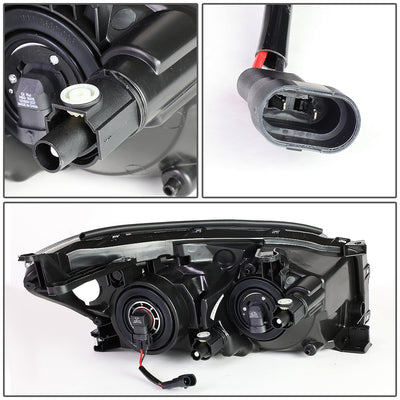 D-Motoring - Headlights - Chrome Housing - Amber Corner - Projector - Plug-n-Play - Pair - 09-12 Toyota Rav4 - 4