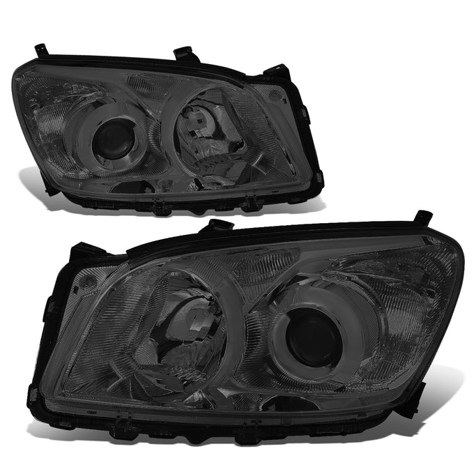 D-Motoring - Headlights - Projector - Smoked Lens - Clear Corner - Plug-n-Play - Pair - 09-12 Toyota Rav4 - 1
