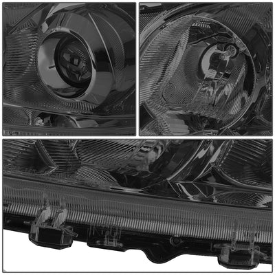 D-Motoring - Headlights - Projector - Smoked Lens - Clear Corner - Plug-n-Play - Pair - 09-12 Toyota Rav4 - 2