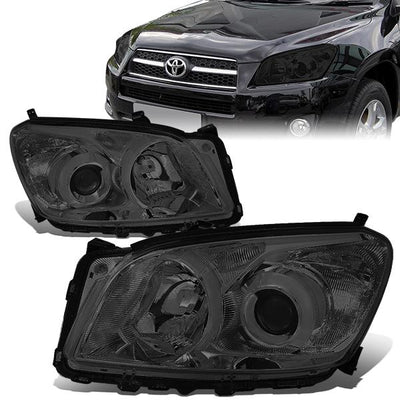 09-12 Toyota Rav4 Headlights - Smoked Housing - Projector - Plug-n-Play - Pair