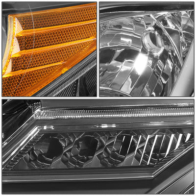 D-Motoring - Headlights - Black Housing - Amber Corner - Projector - Plug-n-Play - Pair - 13-15 Toyota Rav4 - 4
