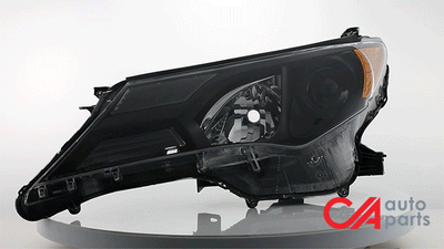 D-Motoring - Headlights - Black Housing - Amber Corner - Projector - Plug-n-Play - Pair - 13-15 Toyota Rav4 - 2