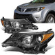 13-15 Toyota Rav4 Headlights - Black Housing - Amber Corner - Projector - Plug-n-Play - Pair
