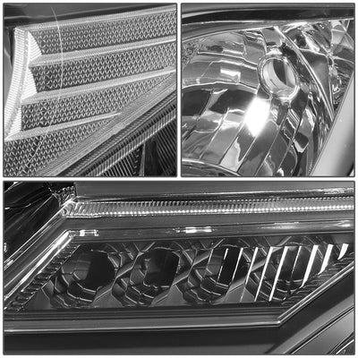 D-Motoring - Headlights - Black Housing - Clear Corner - Projector - Plug-n-Play - Pair - 13-15 Toyota Rav4 - 4