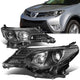 13-15 Toyota Rav4 Headlights - Black Housing - Clear Corner - Projector - Plug-n-Play - Pair