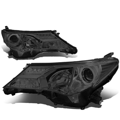 D-Motoring - Headlights - Smoked Lens - Clear Corner - Projector - Plug-n-Play - Pair - 13-15 Toyota Rav4 - 1